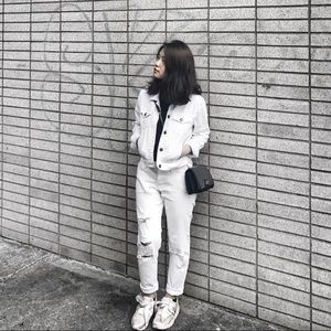 White denim jacket